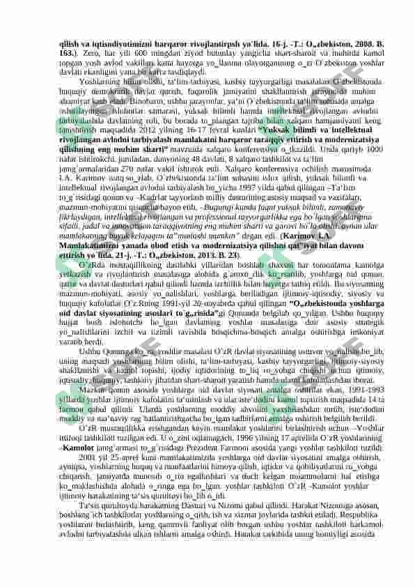 KADRLAR TAYYORLASH VA TA‟LIM SOHASINI ISLOH QILISH. 3