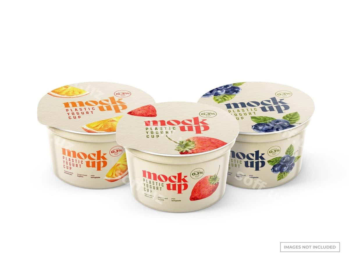 Yo'gurt stakanchiklari namunalari | Yogurt cups mockups 1