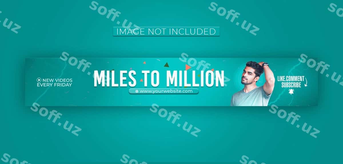 Youtube baner qop dizayn psd shabloni | Youtube banner cover design psd template 1