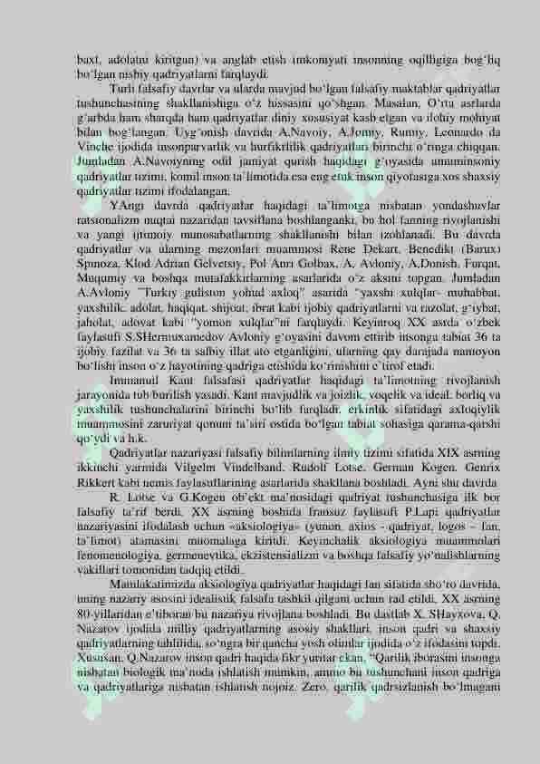 QADRIYATLAR FALSAFASI (AKSIOLOGIYA) 2