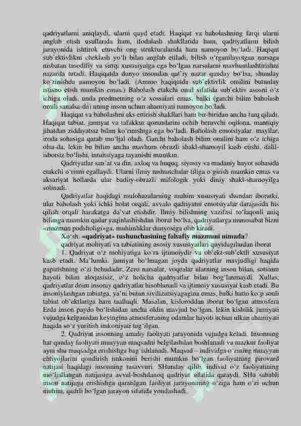 QADRIYATLAR FALSAFASI (AKSIOLOGIYA) 7