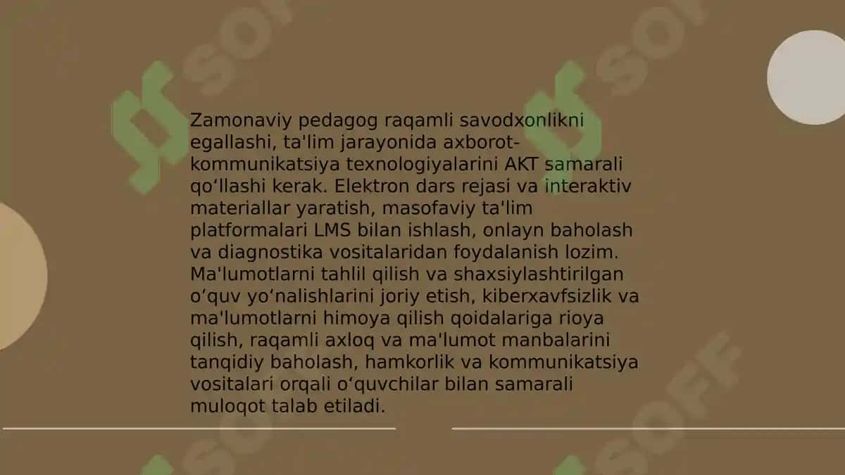 Zamonaviy pedagogga qoʻyiladigan talablar 4