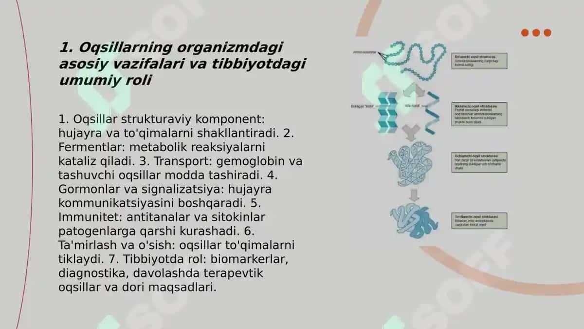 Oqsilarning tibbiyotdagi ahamiyati 3