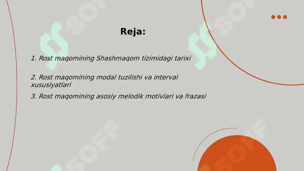 Shashmaqom. Rost Maqomi. 2