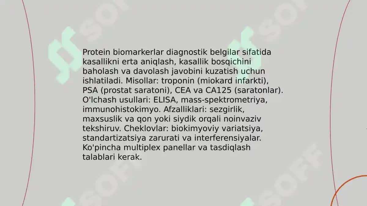 Oqsilarning tibbiyotdagi ahamiyati 4