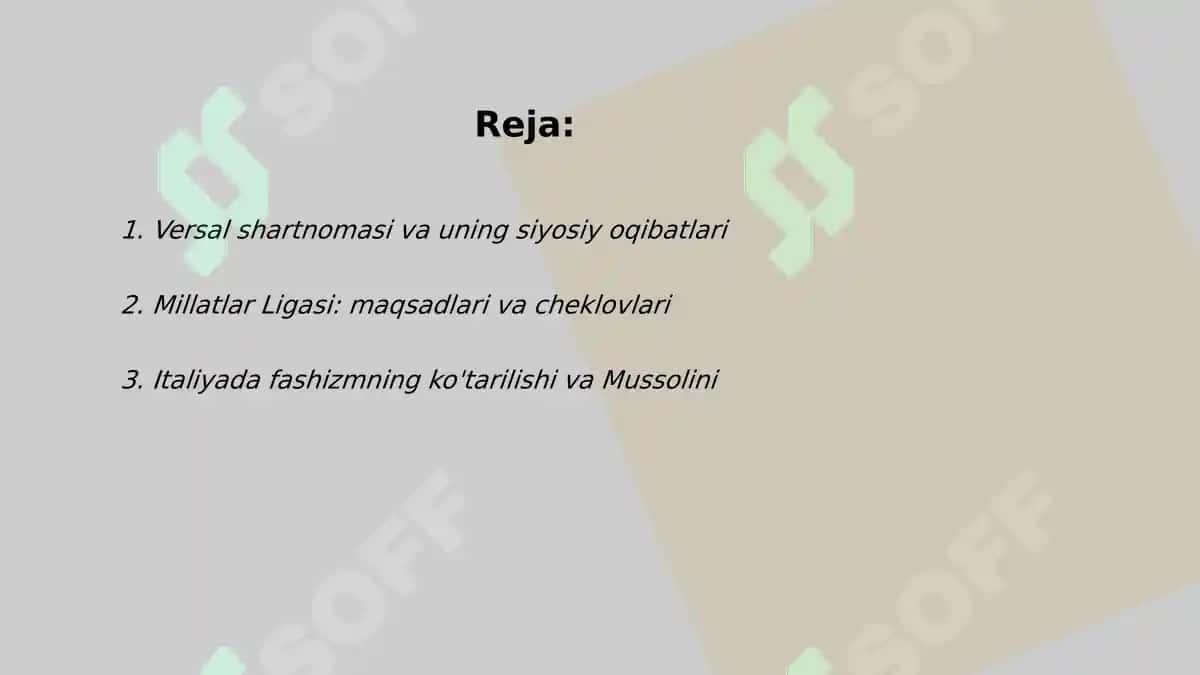 Jahon urushlari oralig'idagi siyosiy hayot 2