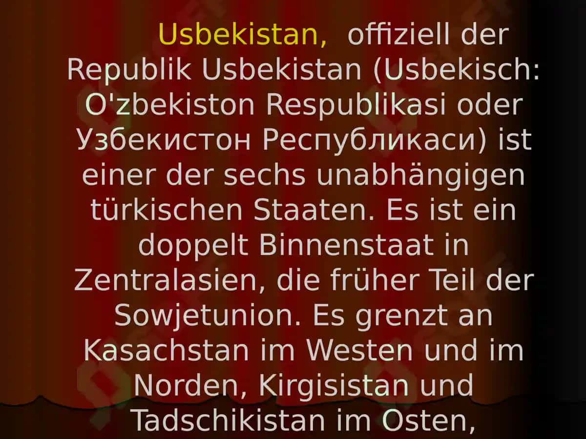 Usbekistan Taqdimoti 2