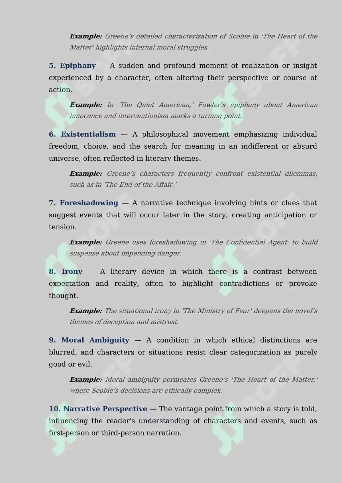 Glossary of Literary Terms Related to Graham Greene's Works 2