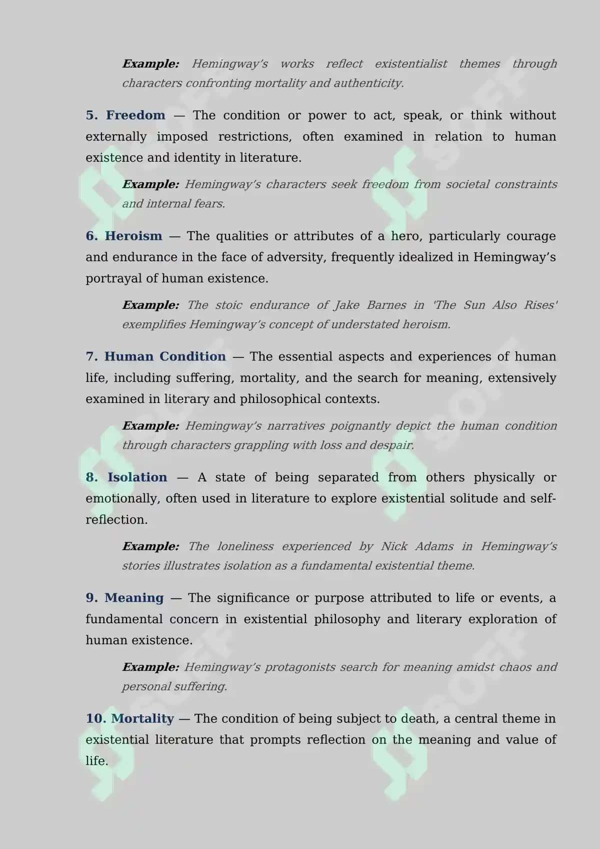 Glossary of Key Terms on the Interpretation of the Problem of Human and Existence in the Works of E. Hemingway 2