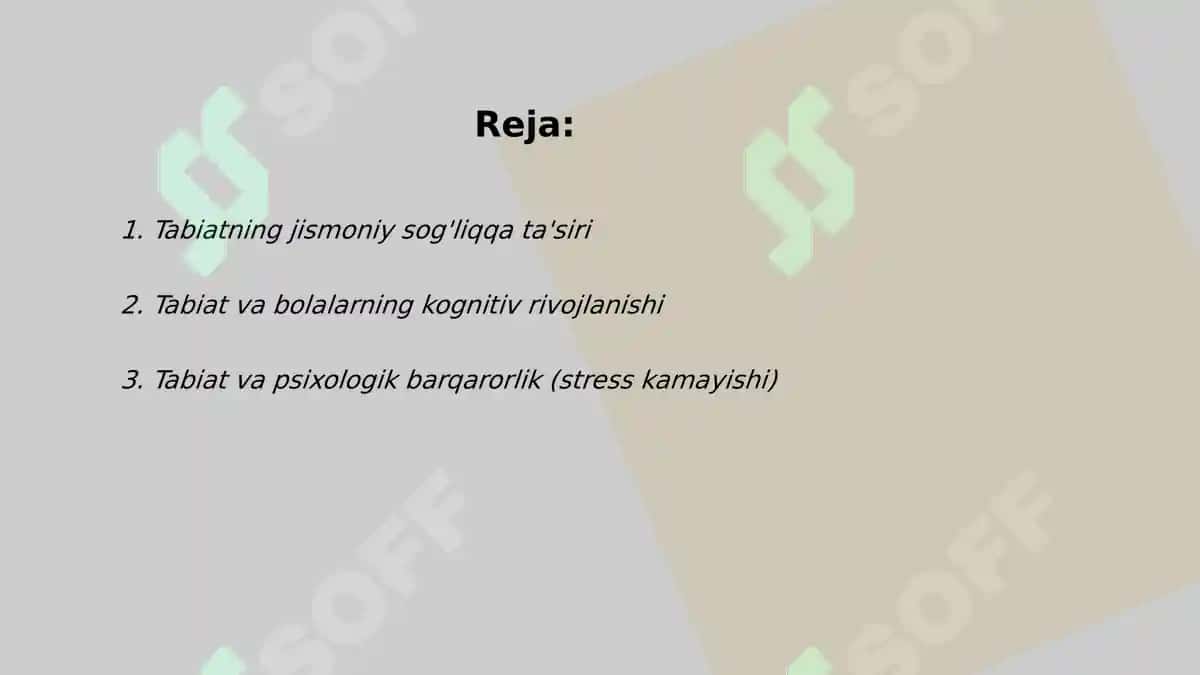 Inson rivojlanishida tabiatning ro'li 2
