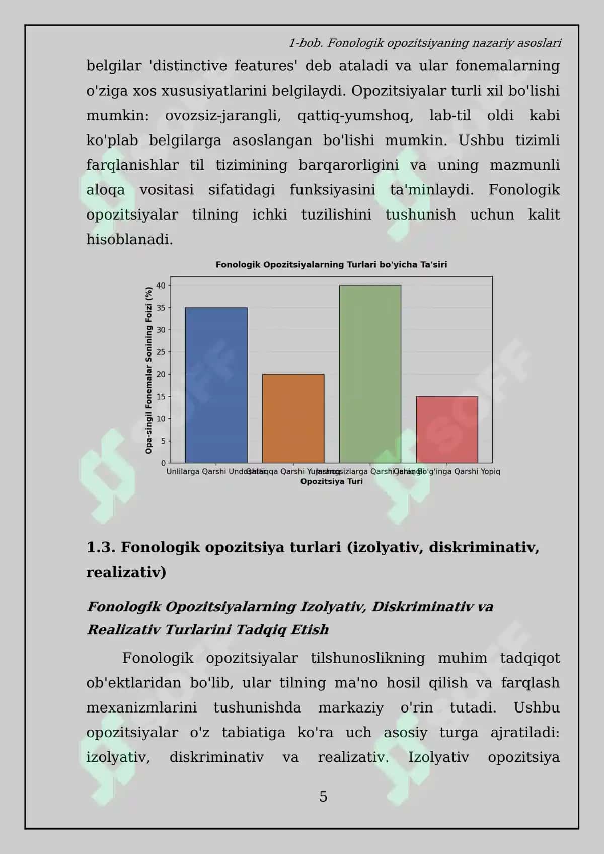 Fonologik opozitsiya bo'yicha Kurs ishi 7