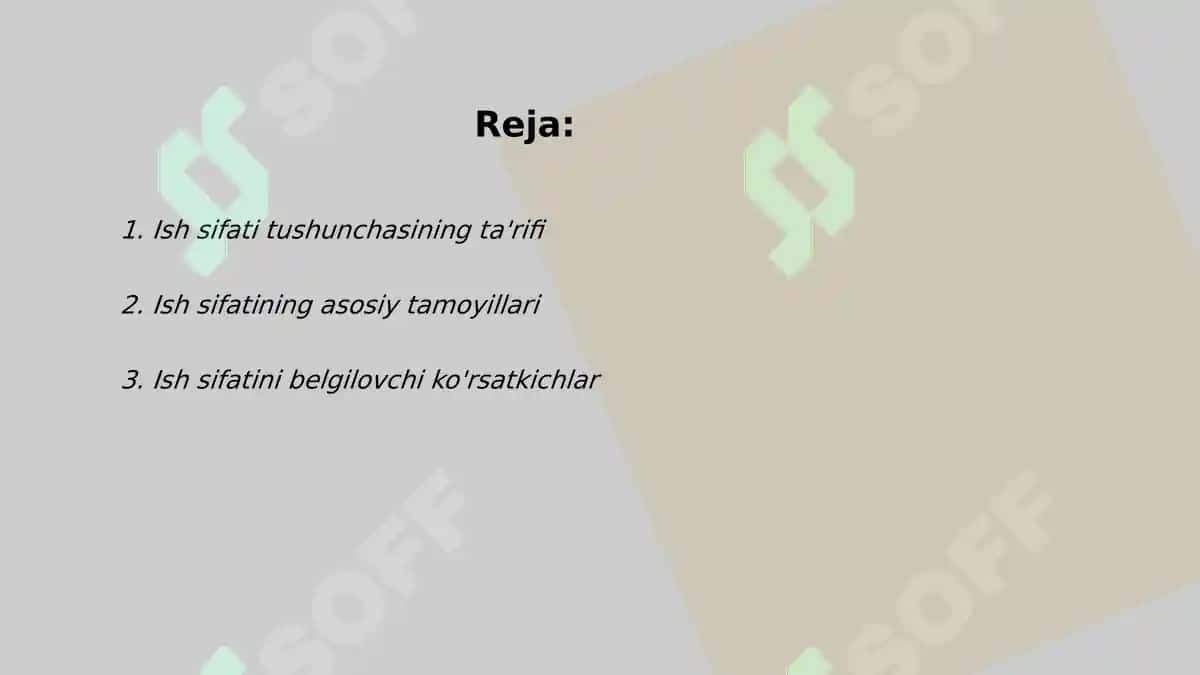Ish sifati tushunchasi 2