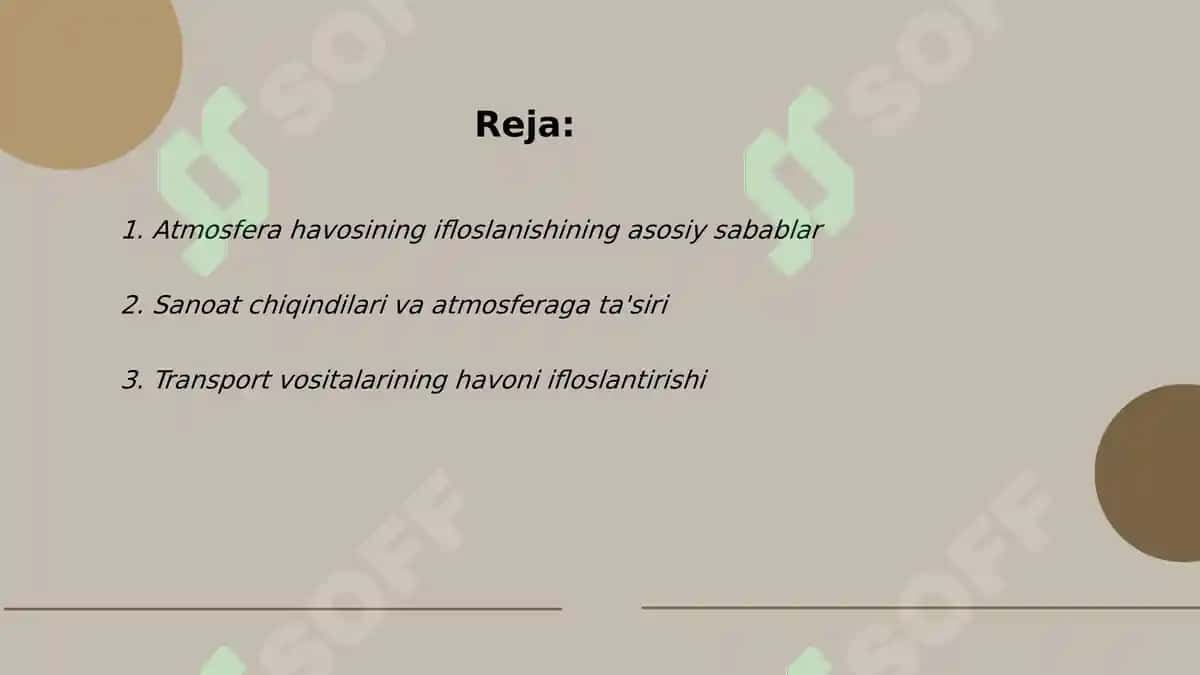 Atmosfera havosining ifloslanishi 2