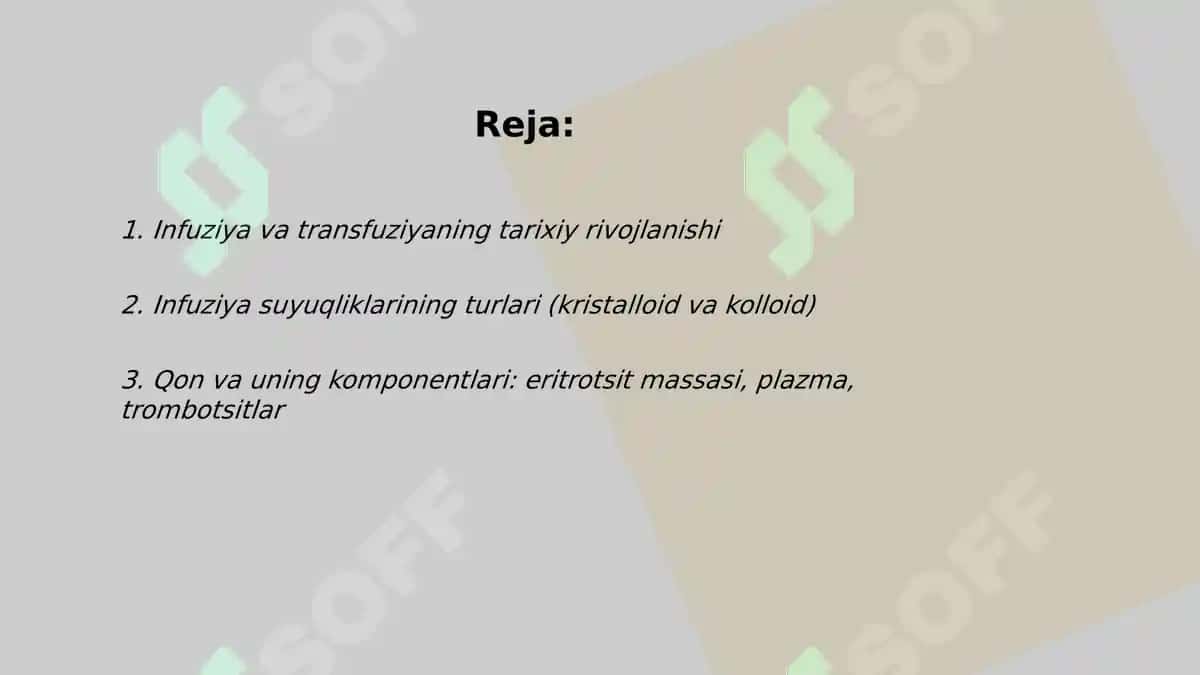 Infuziya va Transfuziya 2