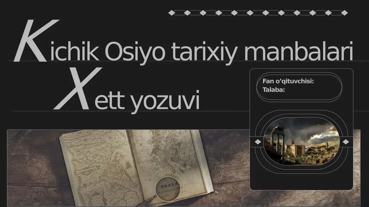 Kichil Osiyo tarixiy manbalari. Xet yozuvi