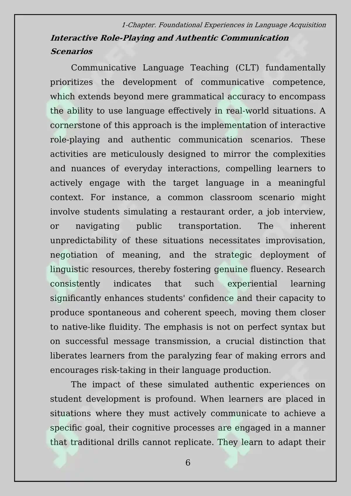 Types of experiences in foreign language teaching and their impact on student's development 8