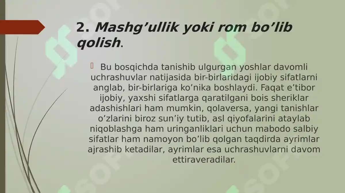 Romantik sevgida munosabatlarning turlari 7