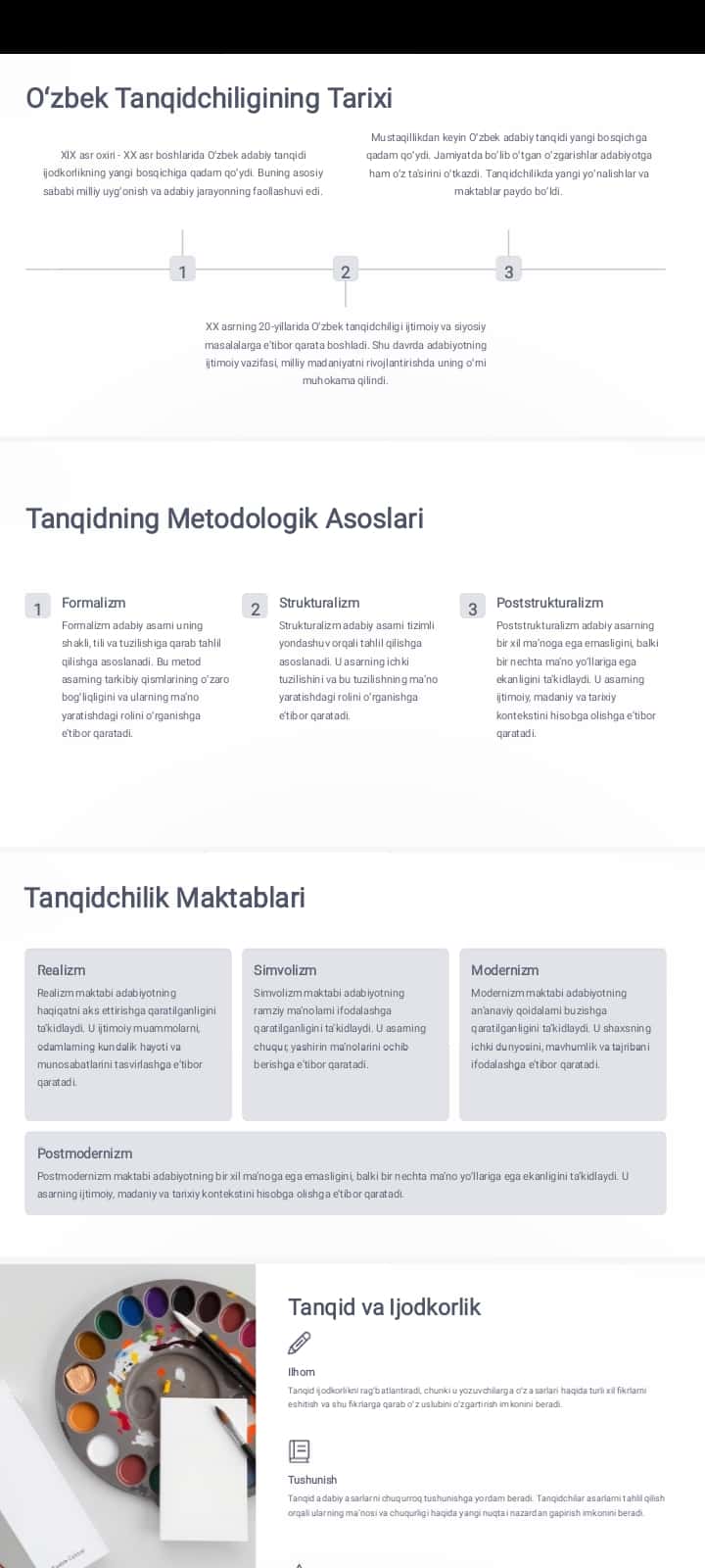 Oʻzbek Adabiy Tanqidi: Antologiya
