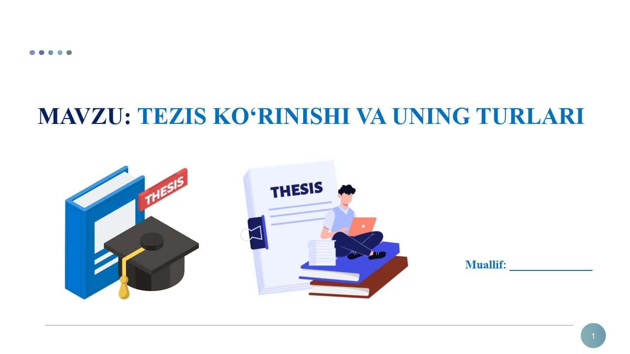 TEZIS KO‘RINISHI VA UNING TURLARI
