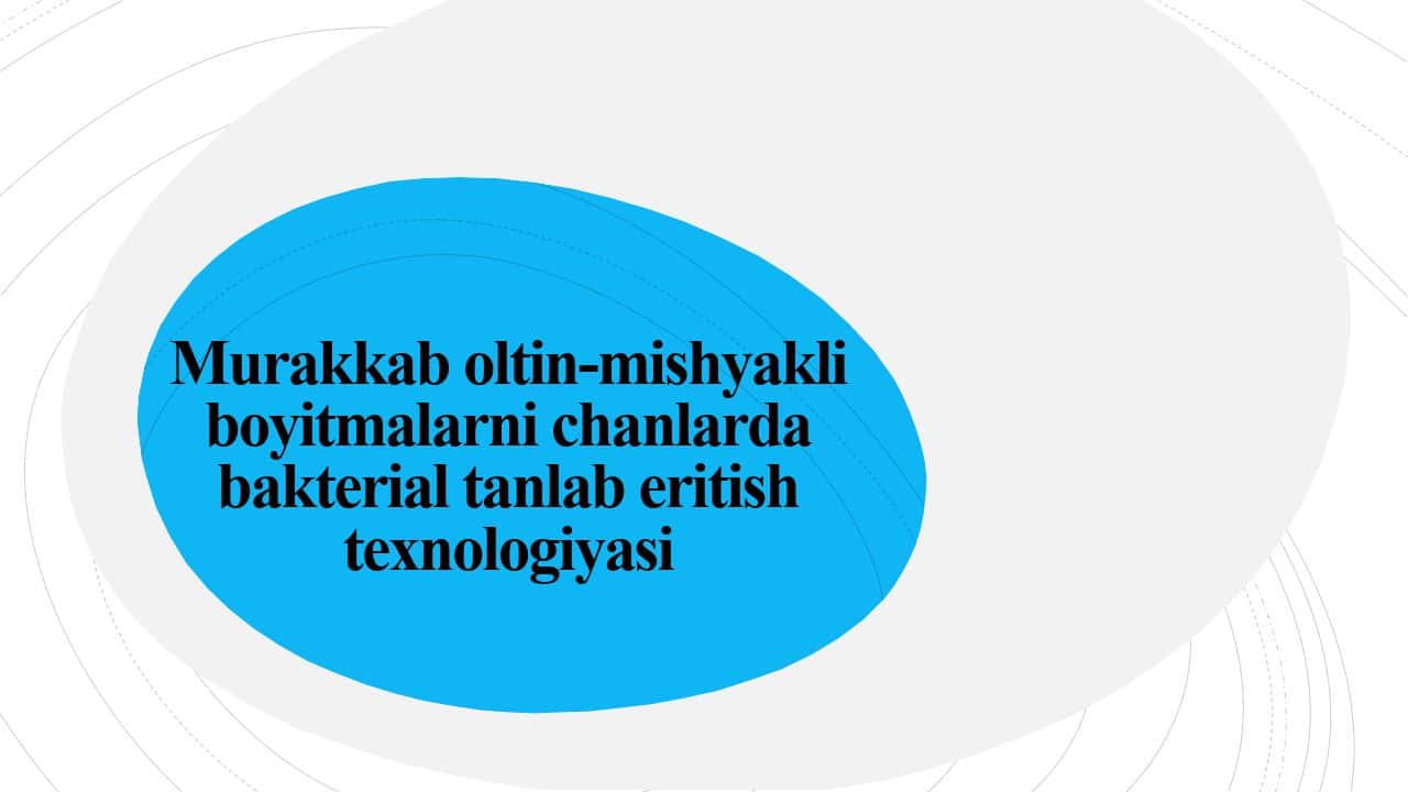 Murakkab oltin-mishyakli boyitmalarni chanlarda bakterial tanlab eritish texnologiyasi