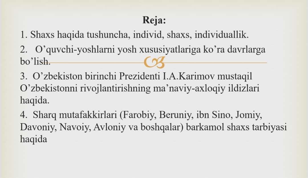 Shaxs rivojlanishining umumiy qonuniyatlari