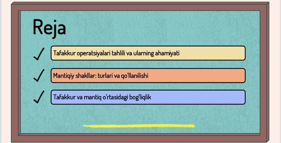 Tafakkur operatsiyalari va mantiqiy shakillari