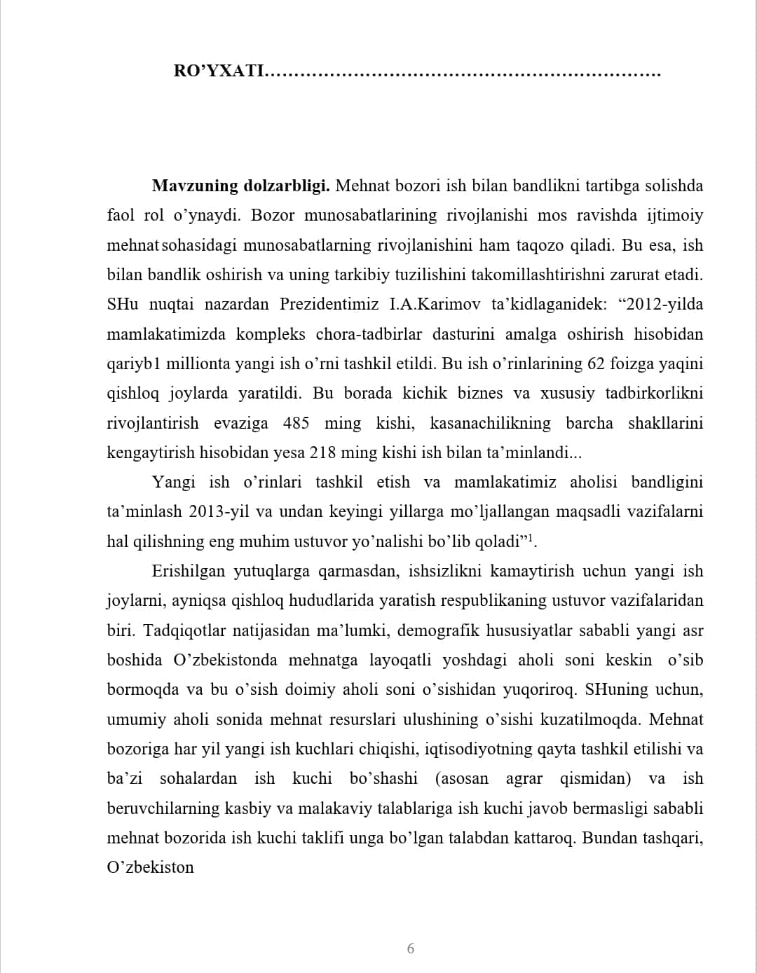 MEHNAT BOZORI TARTIBGA SOLISHNING HUDUDIY ASOSLARI