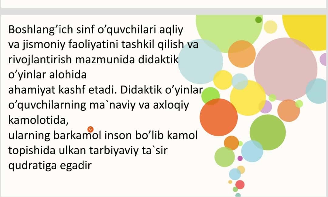Sinfdan tashqari mashg‘ulotlarda didaktik o‘yinlarning ahamiyati, mazmuni va ulardan foydalanish usullari