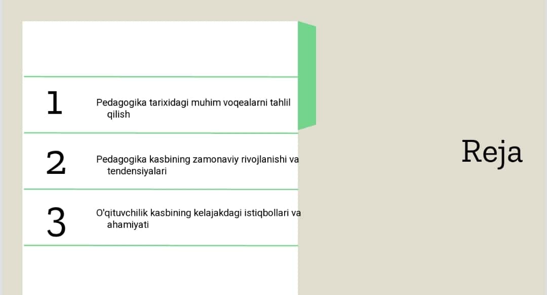 Pedogogika kasbining tarixiy rivojlanishi va shakllanishi.