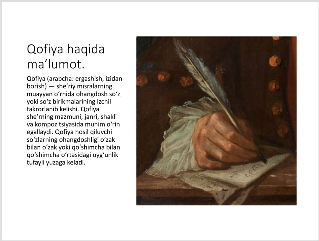 Mumtoz qofiya tiplari va turlari
