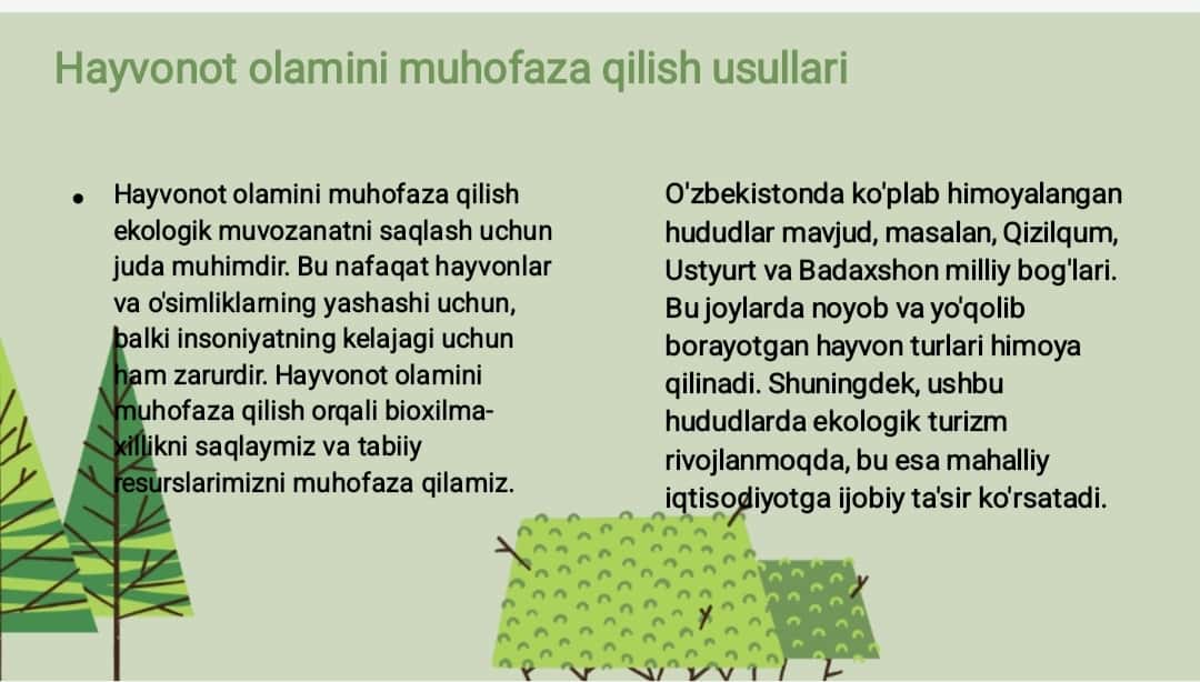 Hayvonot olamining xilma-xilligi va uning tabiatda tutgan o’rn