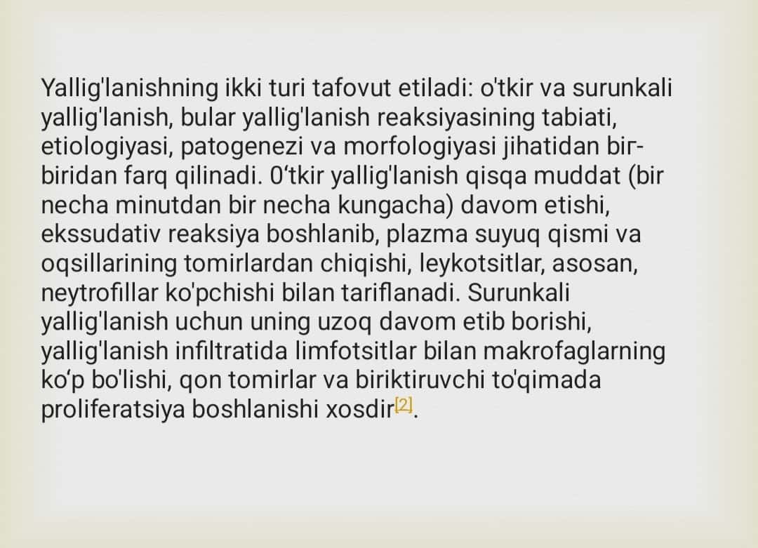 Yallig ‘lanish reaksiyasi vaqtida hujayralarning o ‘zaro ta’siri
