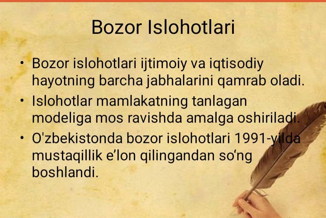 O'zbekistonda bozor islohotlari