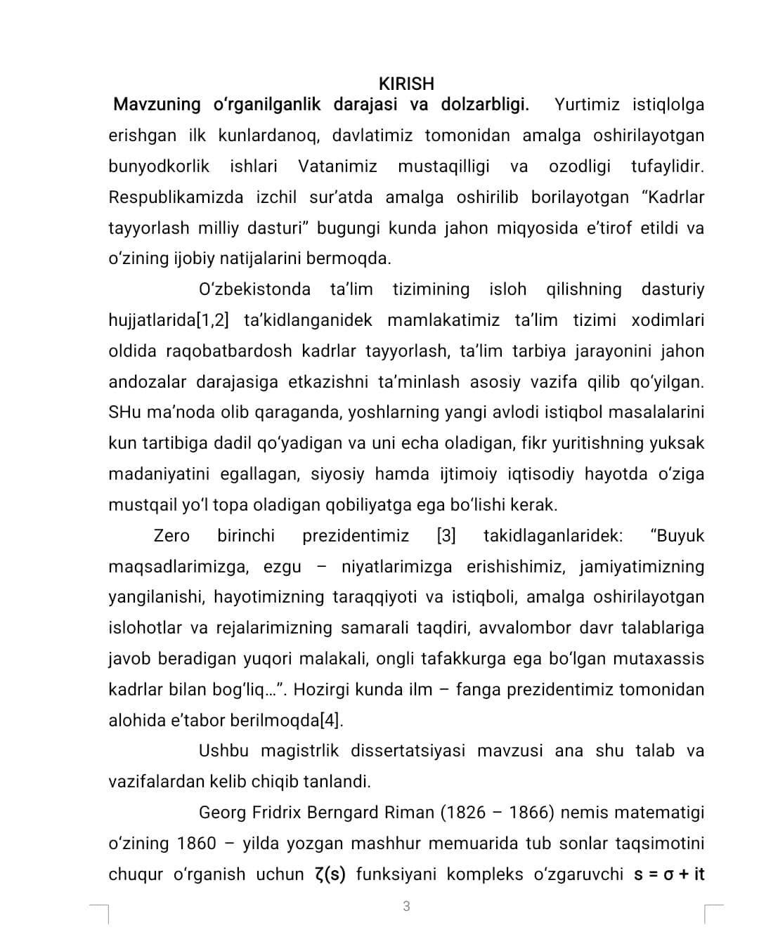 Rimaning dzeta funksiyasi va Direxlining L-funksiyasi nollari mavjud bo’lmagan soha