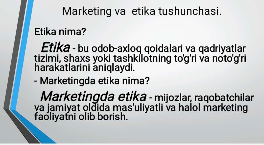 Marketingda etika.
