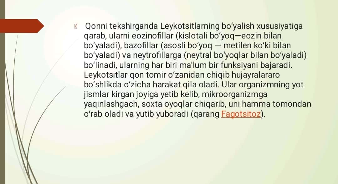 Leykotsitlar,tibbiyotdagi ahamiyati