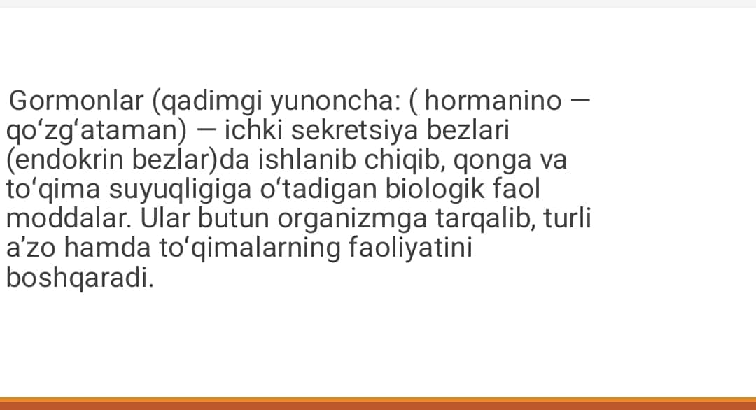 Garmonlarning organizmga tasiri