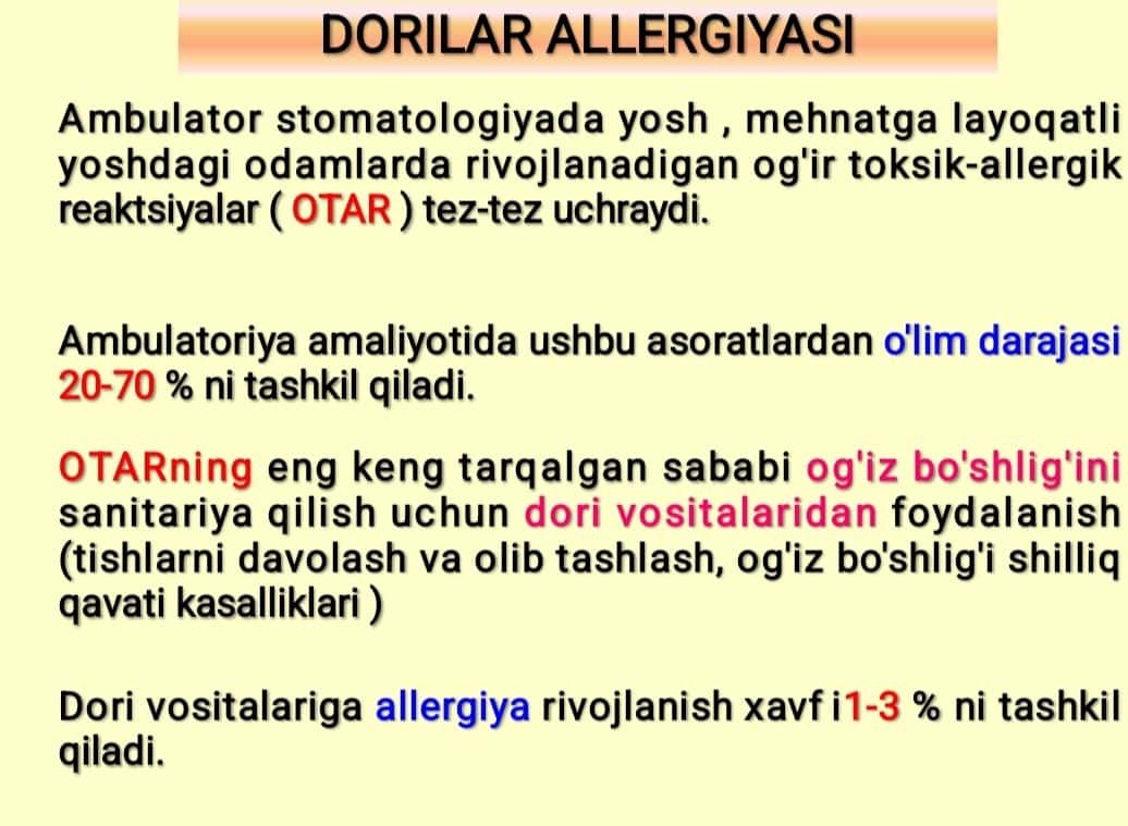 Dori allergiyasi