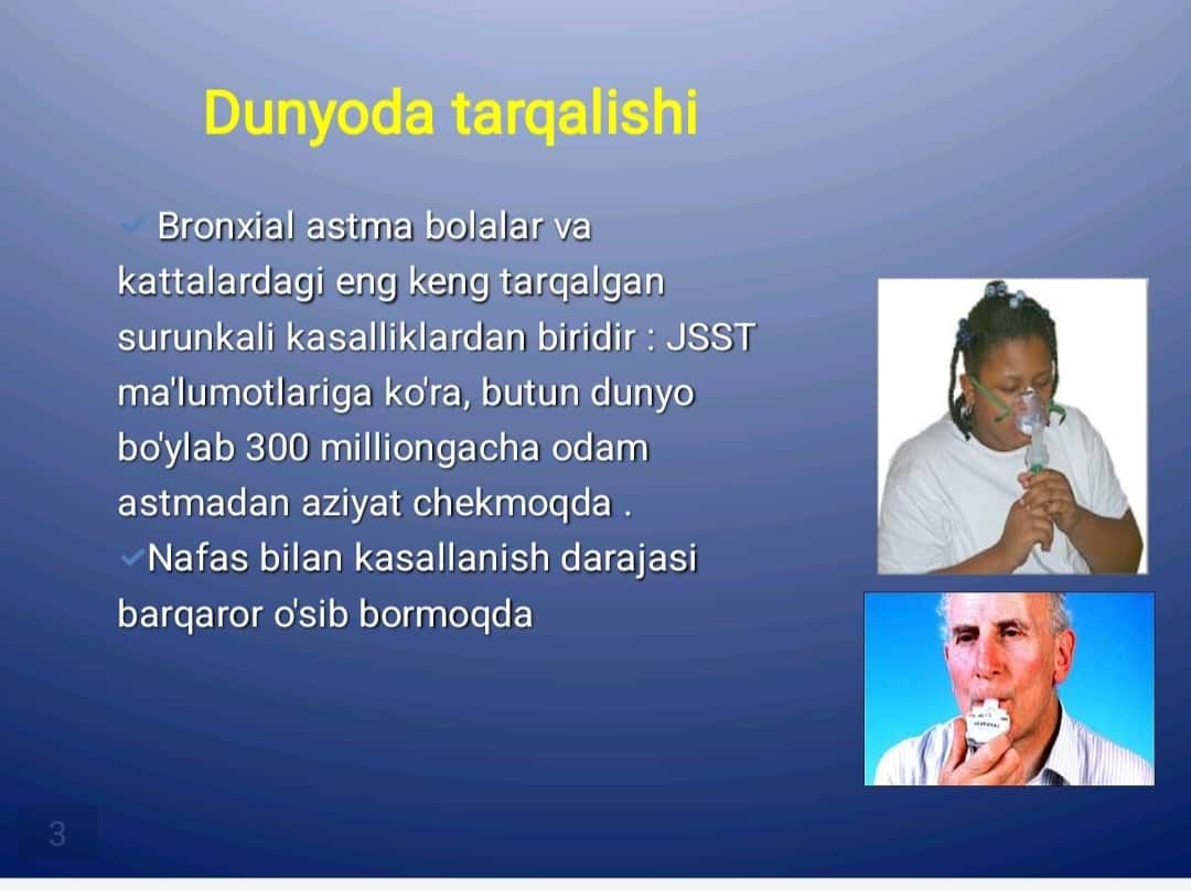 BRONXIAL ASTMA. TASHXIS VA DAVOLASH .