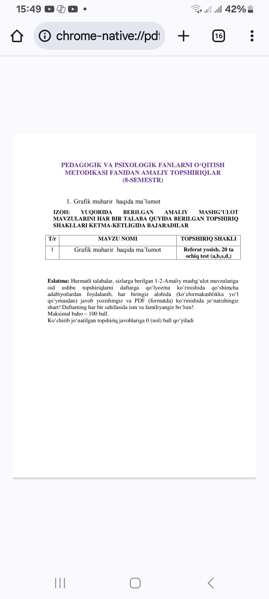 ELEKTRON TIBBIY YOZUVLAR (EMR) TIZIMINING LOYIHALANISHI