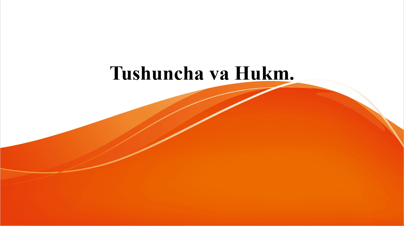 Tushuncha va hukm