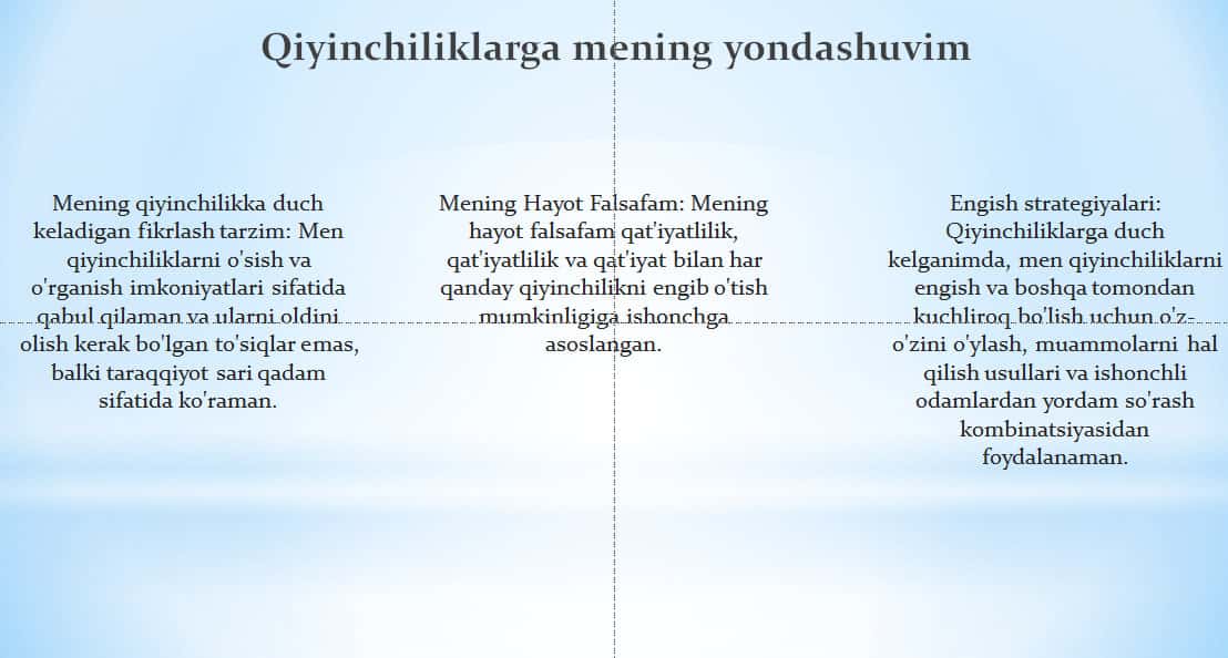 Mening hayot falsafam
