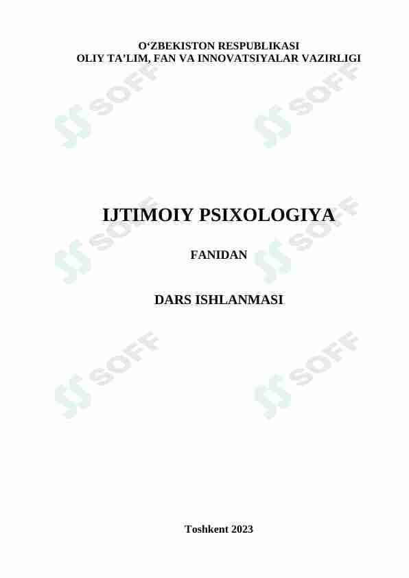 Guruhlar ijtimoiy psixologiyasi.