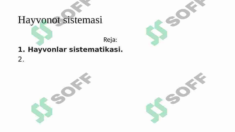 Hayvonot sistemasi