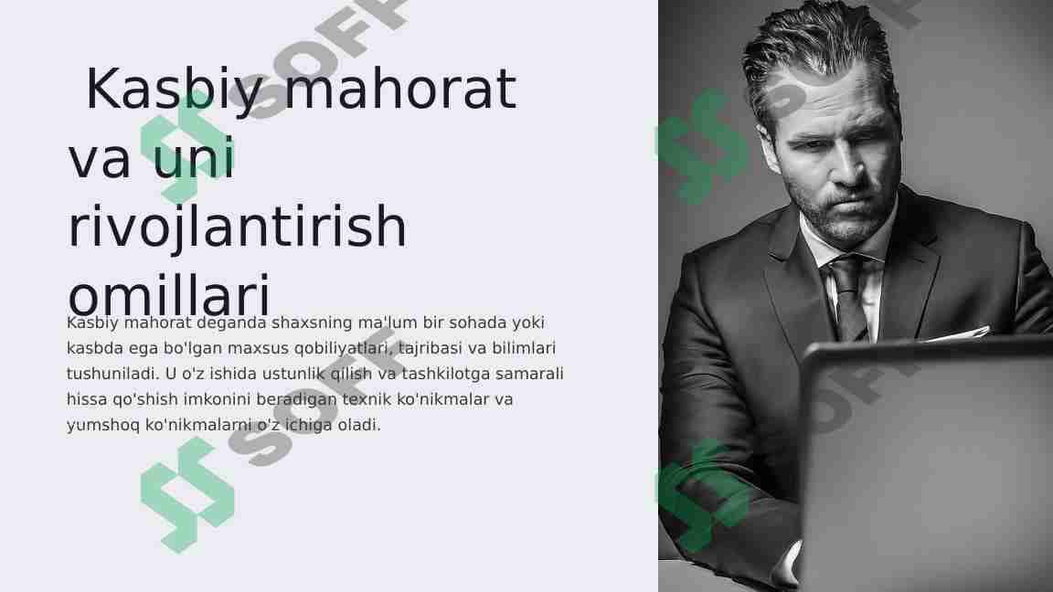 Kasbiy mahorat va uni rivojlantirish omillari