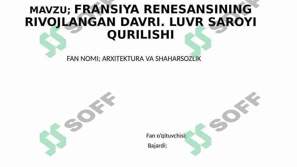 Fransiya renesansining rivojlangan davri