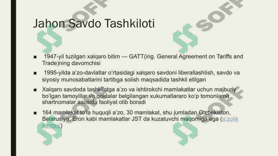 Jahon savdo tashkiloti