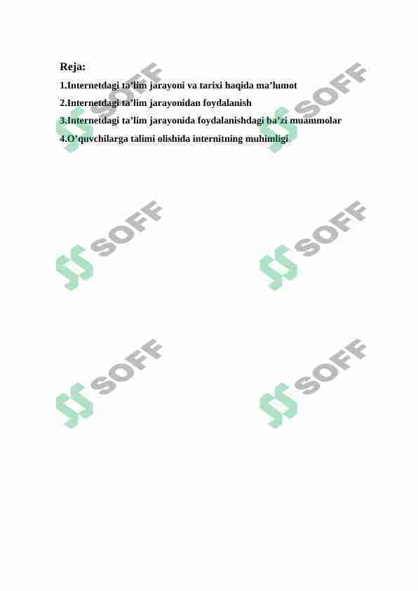 Internetda talim jarayonida foydalanishda bazi muammolar