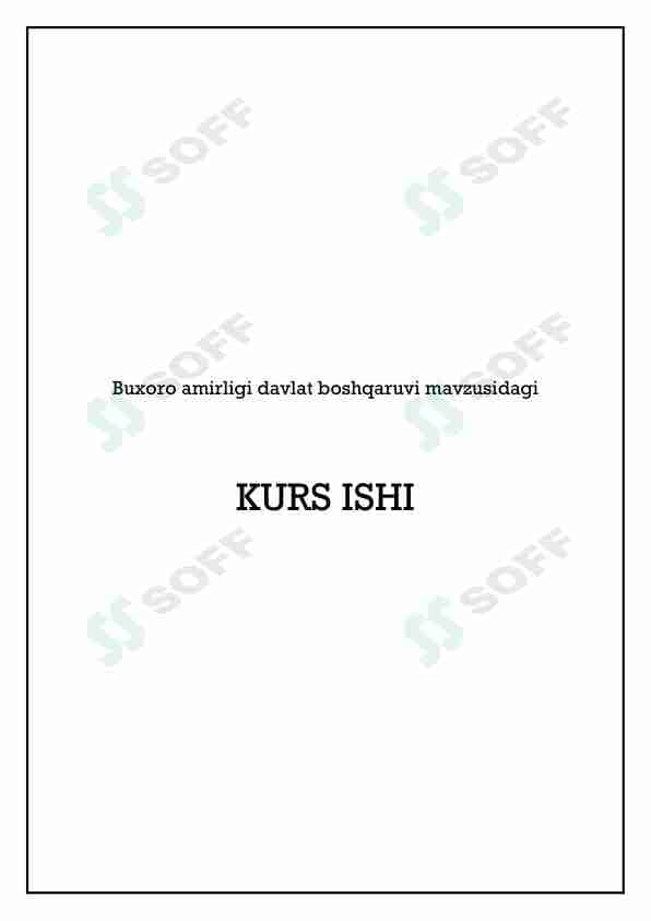 Buxoro amirligi davlat boshqaruvi mavzusidagi