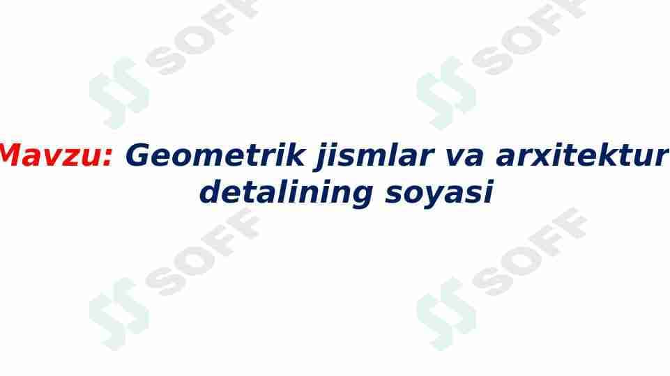 Geometrik jismlar va arxitektura detalining soyasi